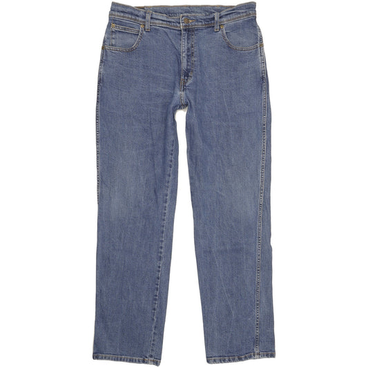 Wrangler Durable Quality Men Blue Straight Regular Stretch Jeans W34 L31