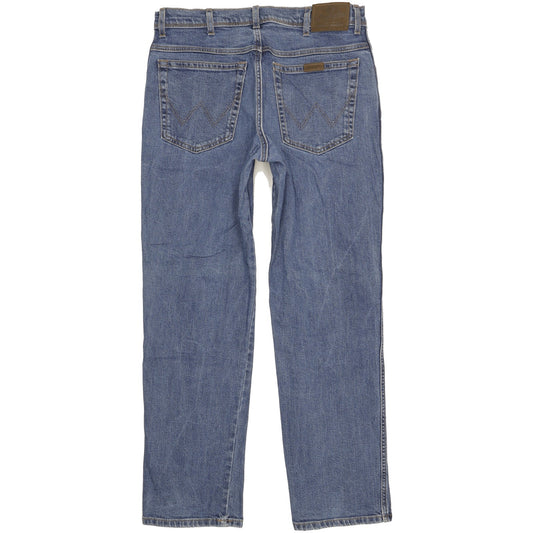 Wrangler Durable Quality Men Blue Straight Regular Stretch Jeans W34 L31
