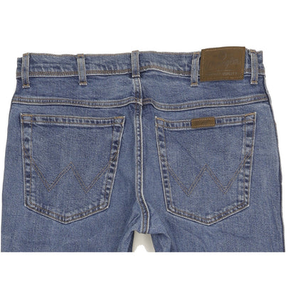 Wrangler Durable Quality Men Blue Straight Regular Stretch Jeans W34 L31