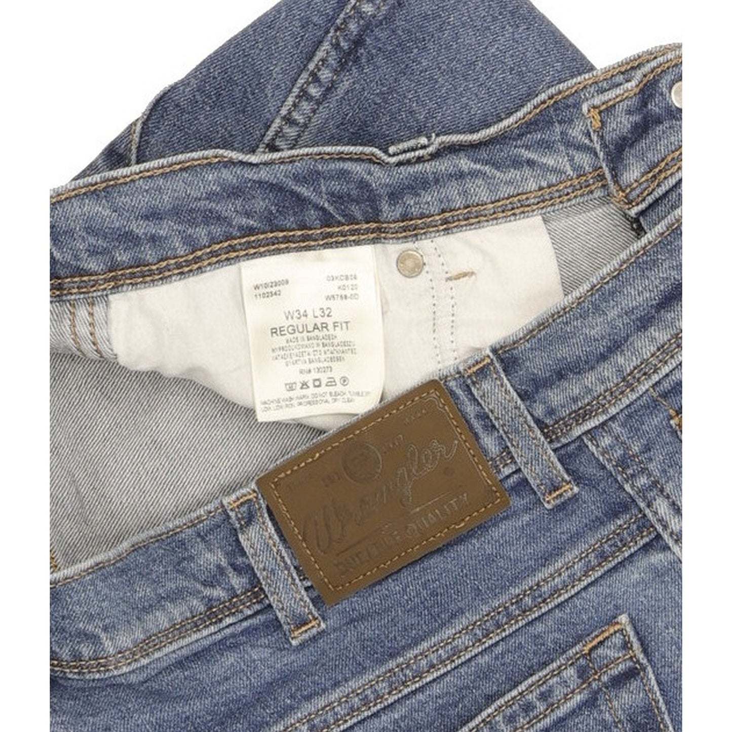 Wrangler Durable Quality Men Blue Straight Regular Stretch Jeans W34 L31