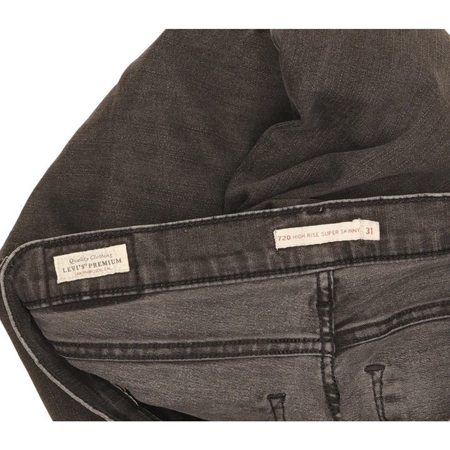 Levi's 720 Black Skinny Slim Stretch Jeans High Waisted W31 L31