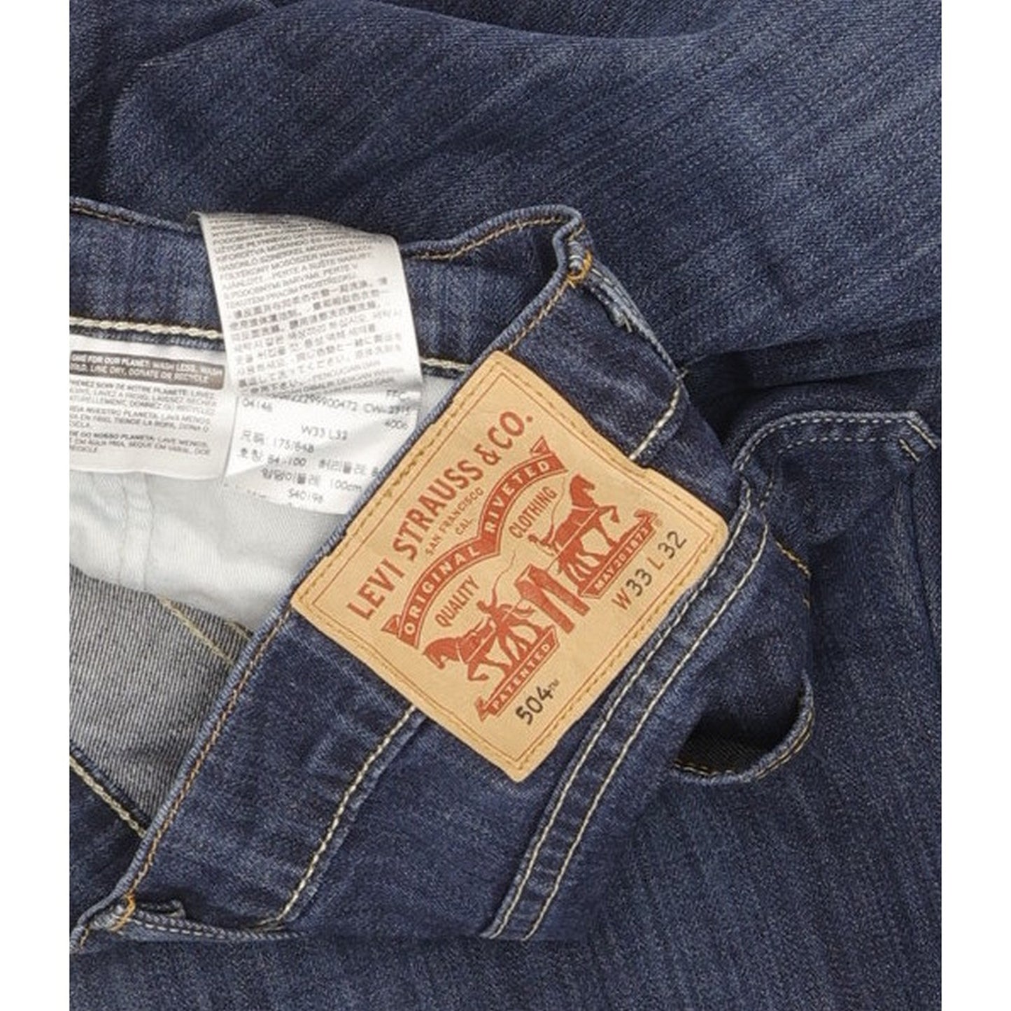 Levi's 504 Men Blue Straight Regular Stretch Jeans W33 L30