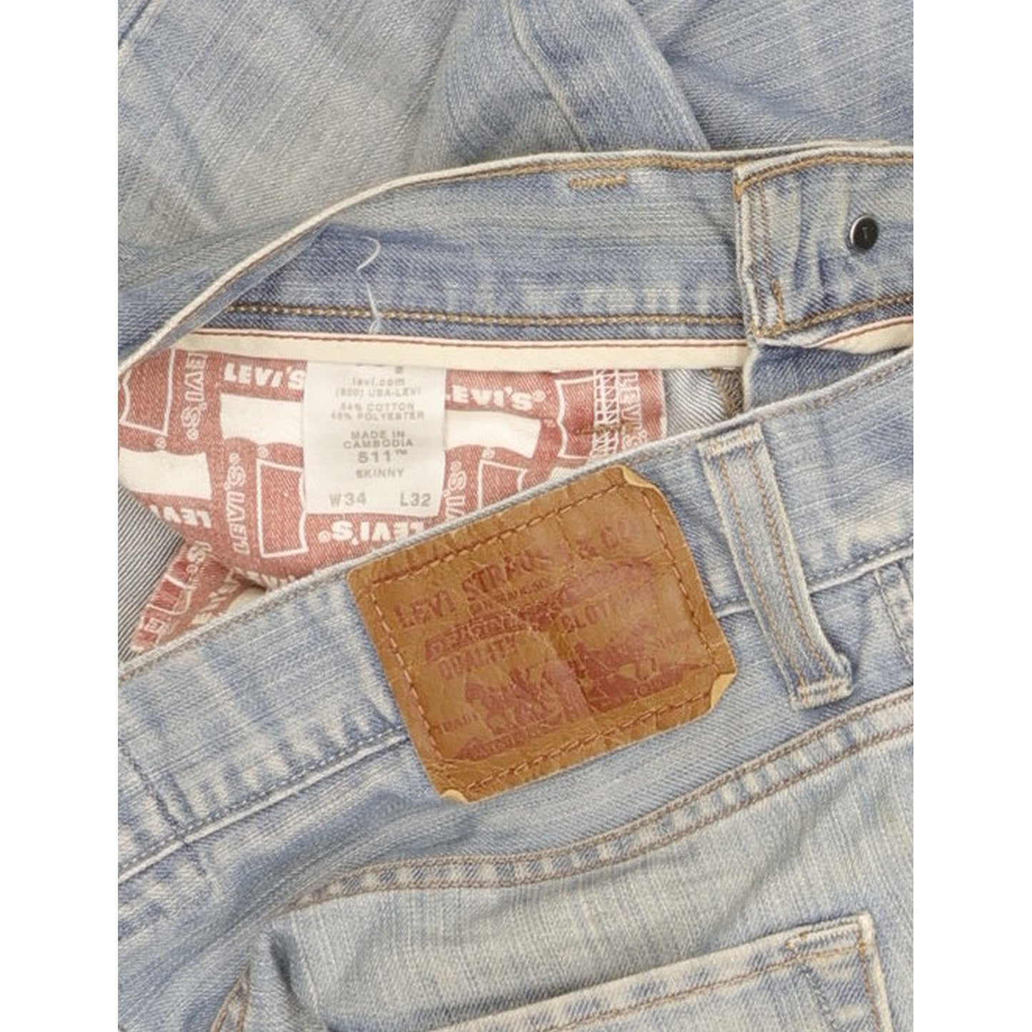 Levi's 511 Men Blue Straight Slim Jeans W34 L32