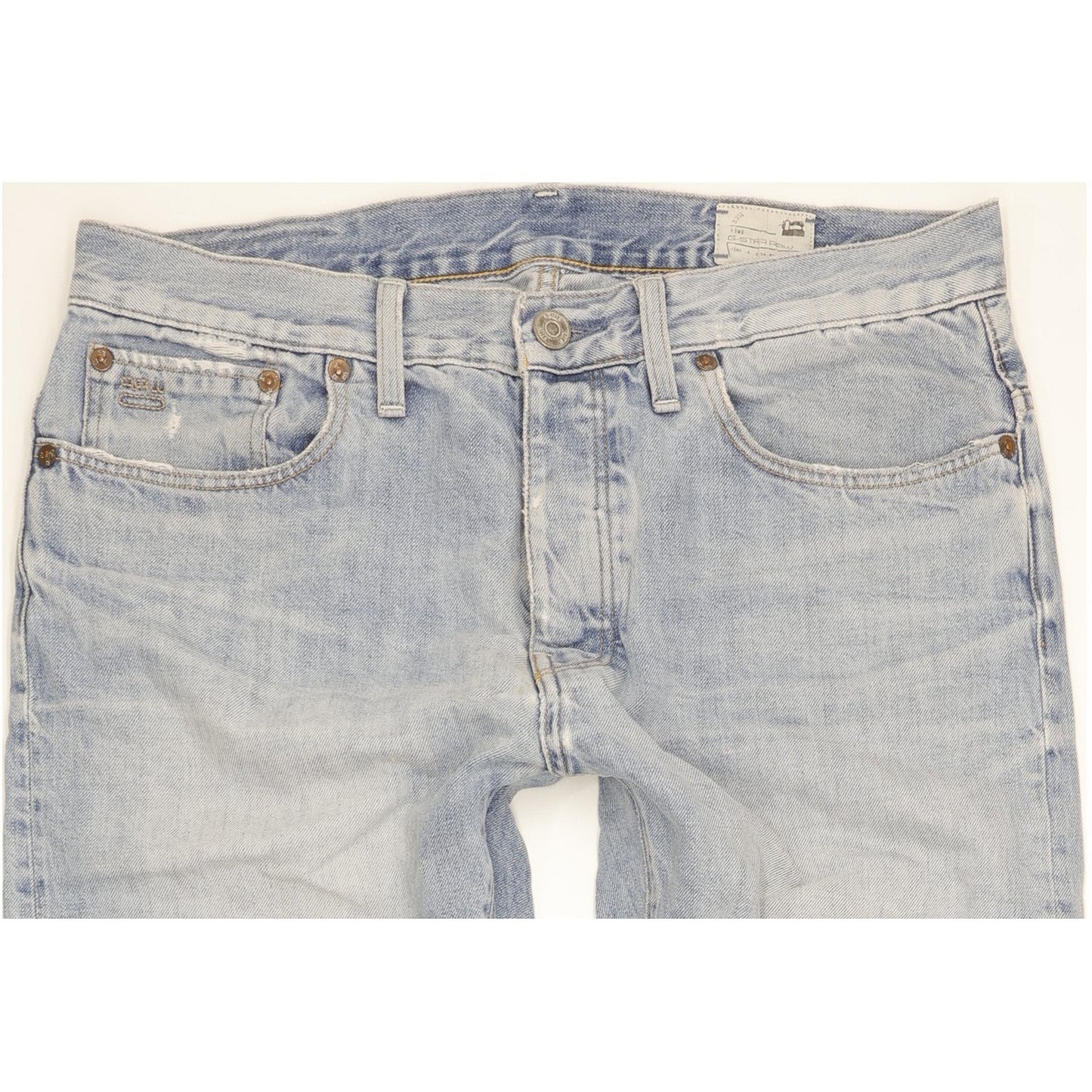 G-Star 3301 Men Blue Straight Slim Jeans W36 L35