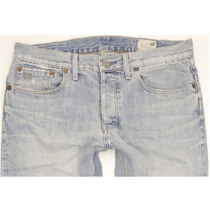 G-Star 3301 Men Blue Straight Slim Jeans W36 L35