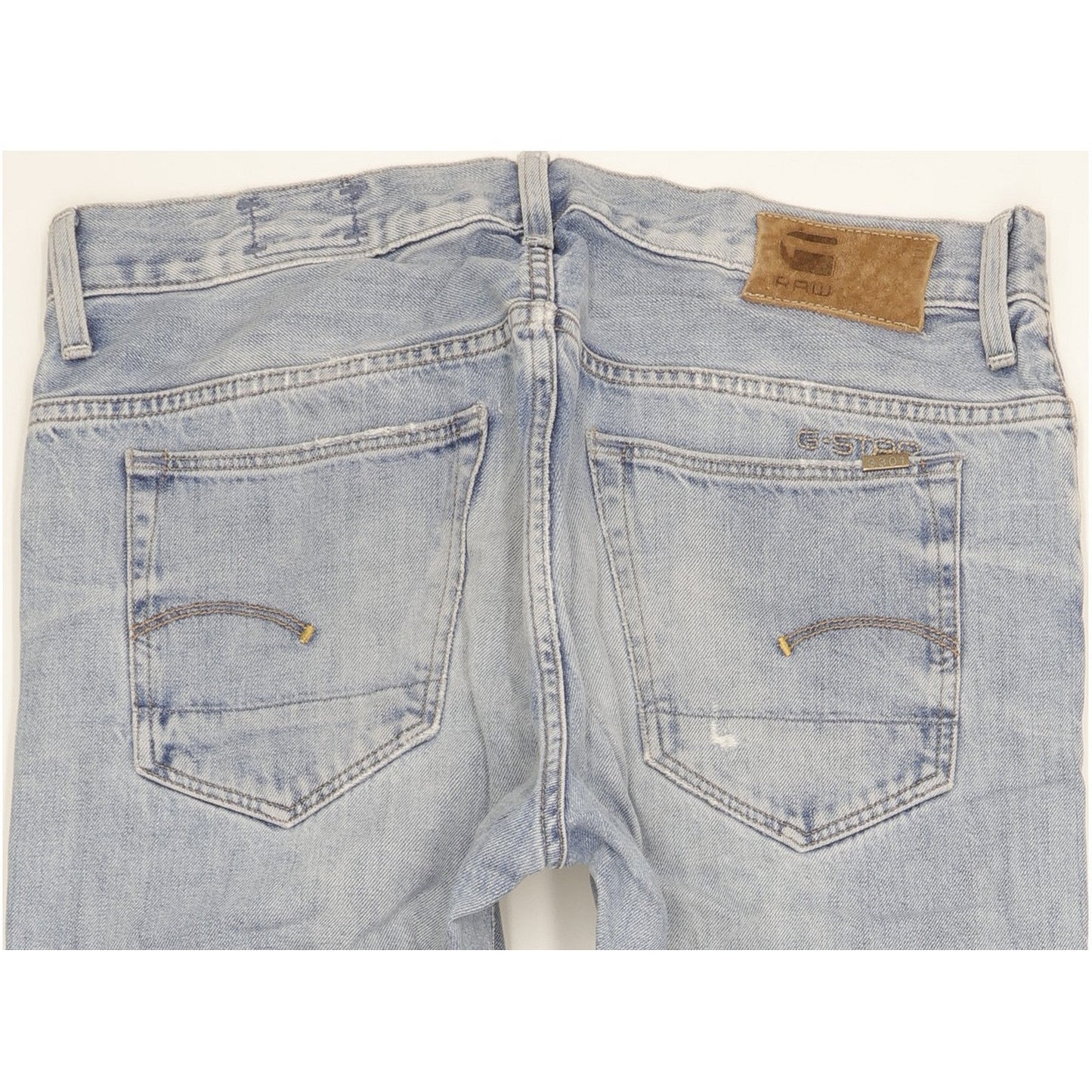 G-Star 3301 Men Blue Straight Slim Jeans W36 L35