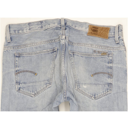 G-Star 3301 Men Blue Straight Slim Jeans W36 L35