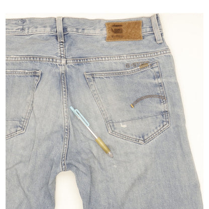 G-Star 3301 Men Blue Straight Slim Jeans W36 L35