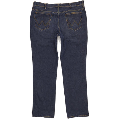 Wrangler Men Blue Straight Regular Stretch Jeans W42 L33