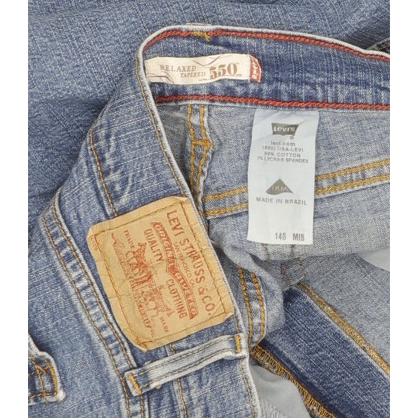 Levi's 550 Blue Tapered Relaxed Stretch Jeans High Waisted W33 L29
