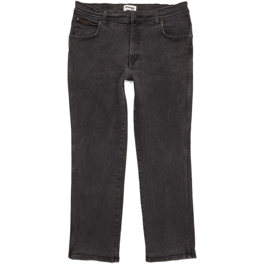 Wrangler Texas Men Black Straight Regular Stretch Jeans W36 L29