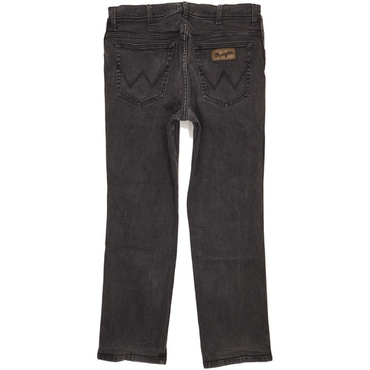 Wrangler Texas Men Black Straight Regular Stretch Jeans W36 L29