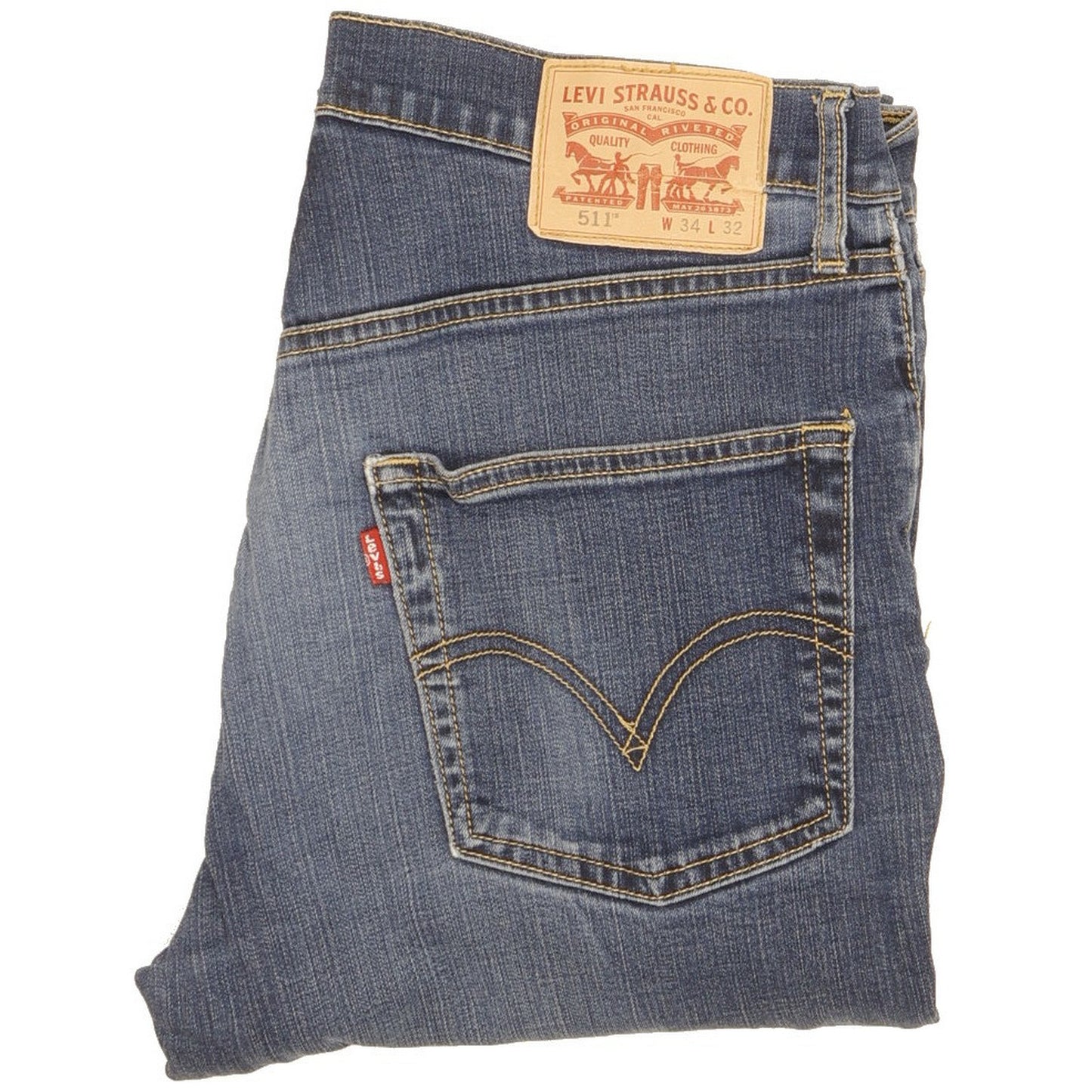 Levi's 511 Men Blue Straight Slim Stretch Jeans W34 L31