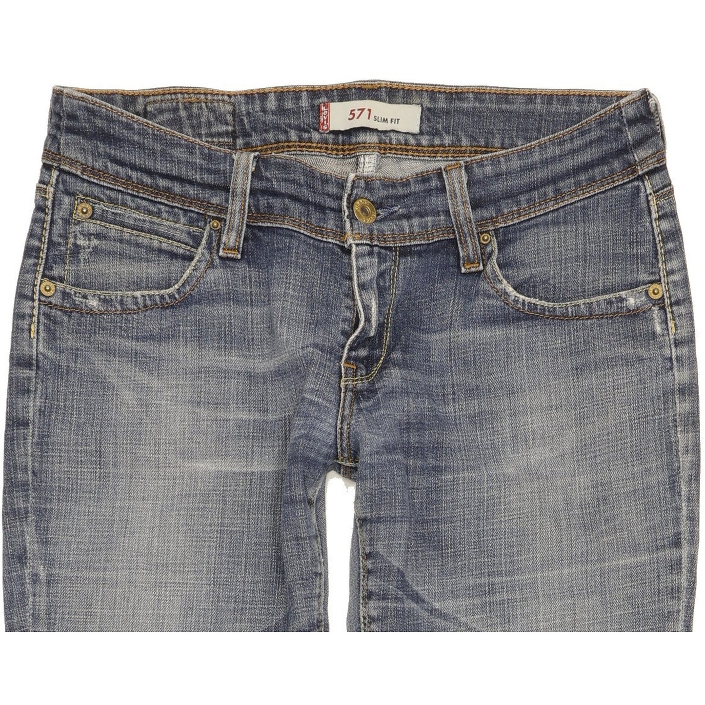Levi's 571 Women Blue Straight Slim Stretch Jeans W30 L33