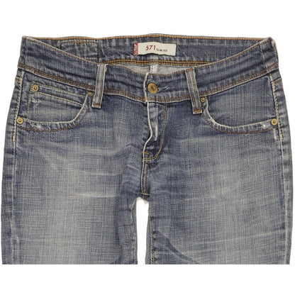 Levi's 571 Women Blue Straight Slim Stretch Jeans W30 L33