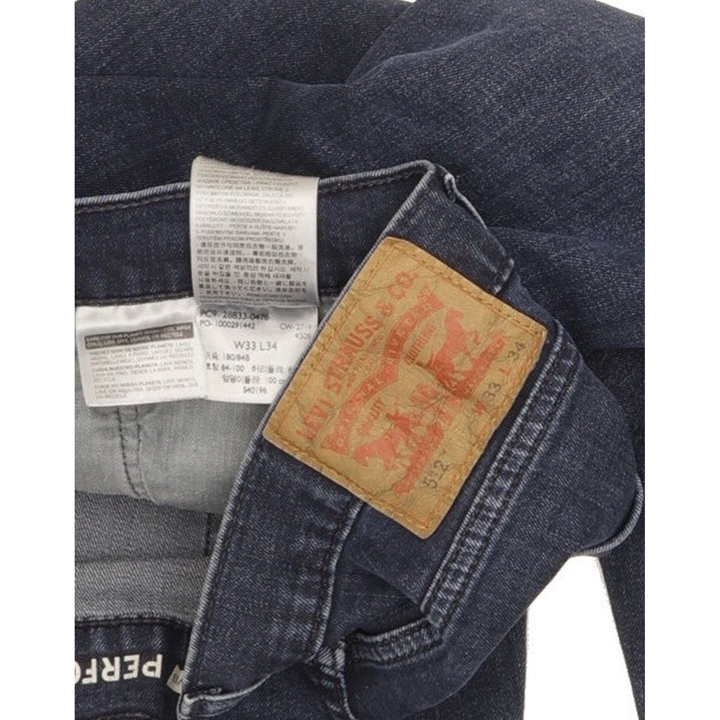 Levi's 512 Men Blue Tapered Slim Stretch Jeans W33 L33