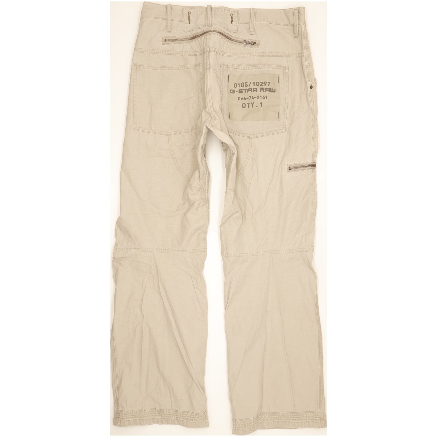 G-Star Army Elwood Men Beige Straight Regular Jeans W38 L34