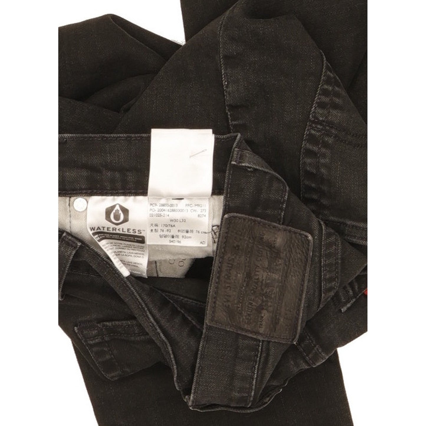 Levi's 512 Men Black Tapered Slim Stretch Jeans W30 L31