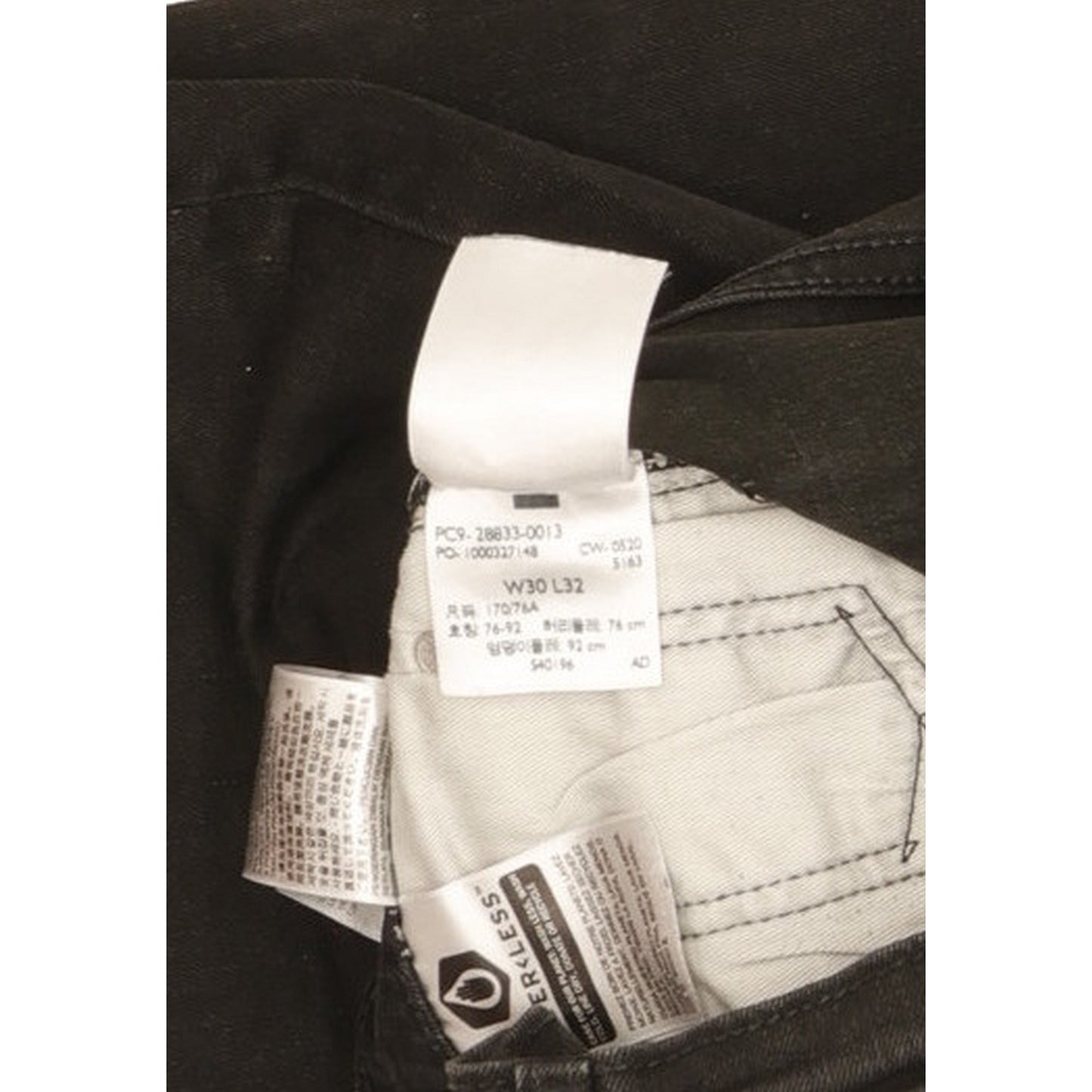 Levi's 512 Men Black Tapered Slim Stretch Jeans W30 L30