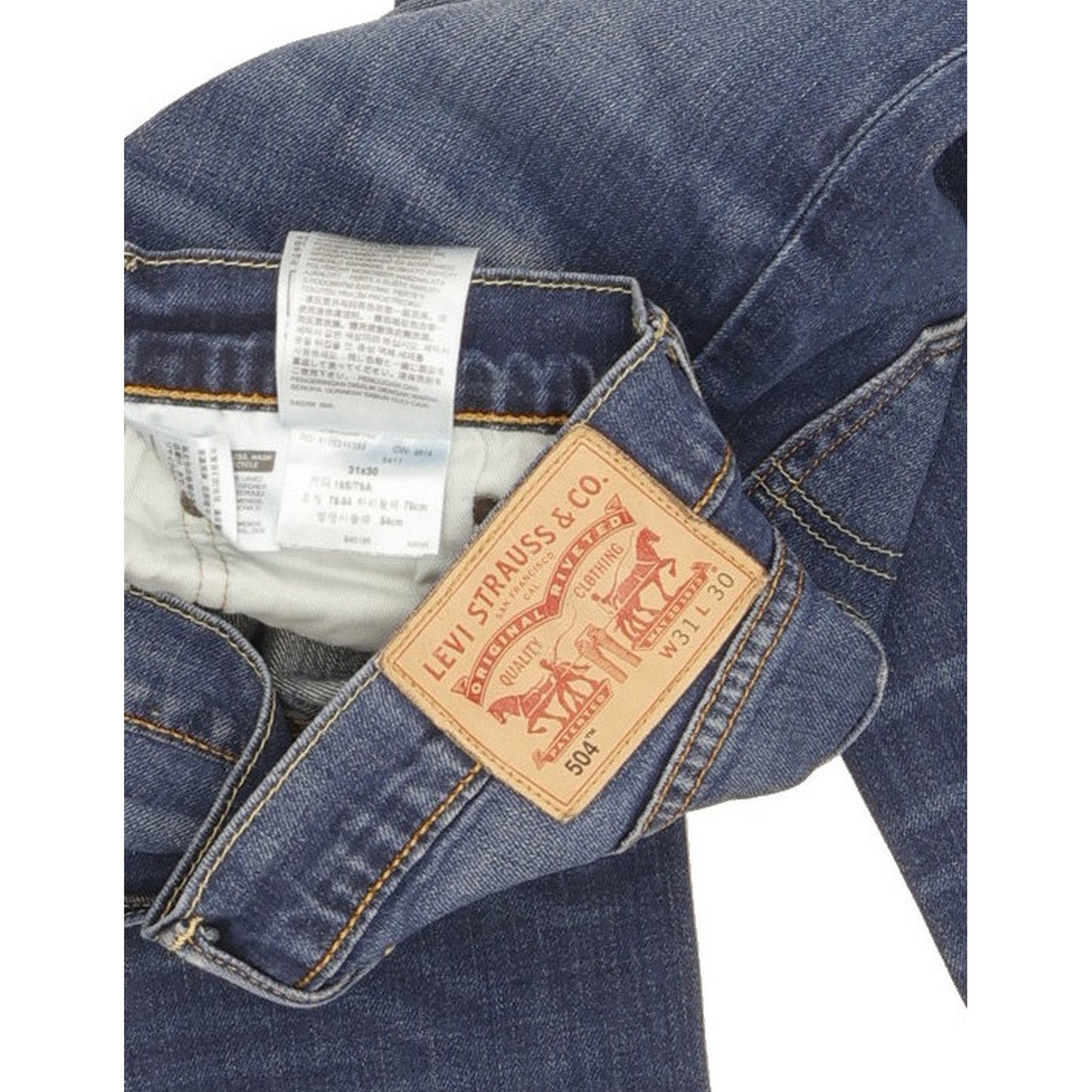 Levi's 504 Men Blue Straight Regular Stretch Jeans W31 L29