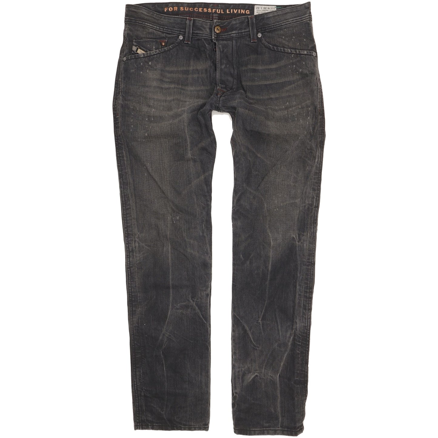 Diesel Darron Men Black Tapered Slim Jeans W36 L32