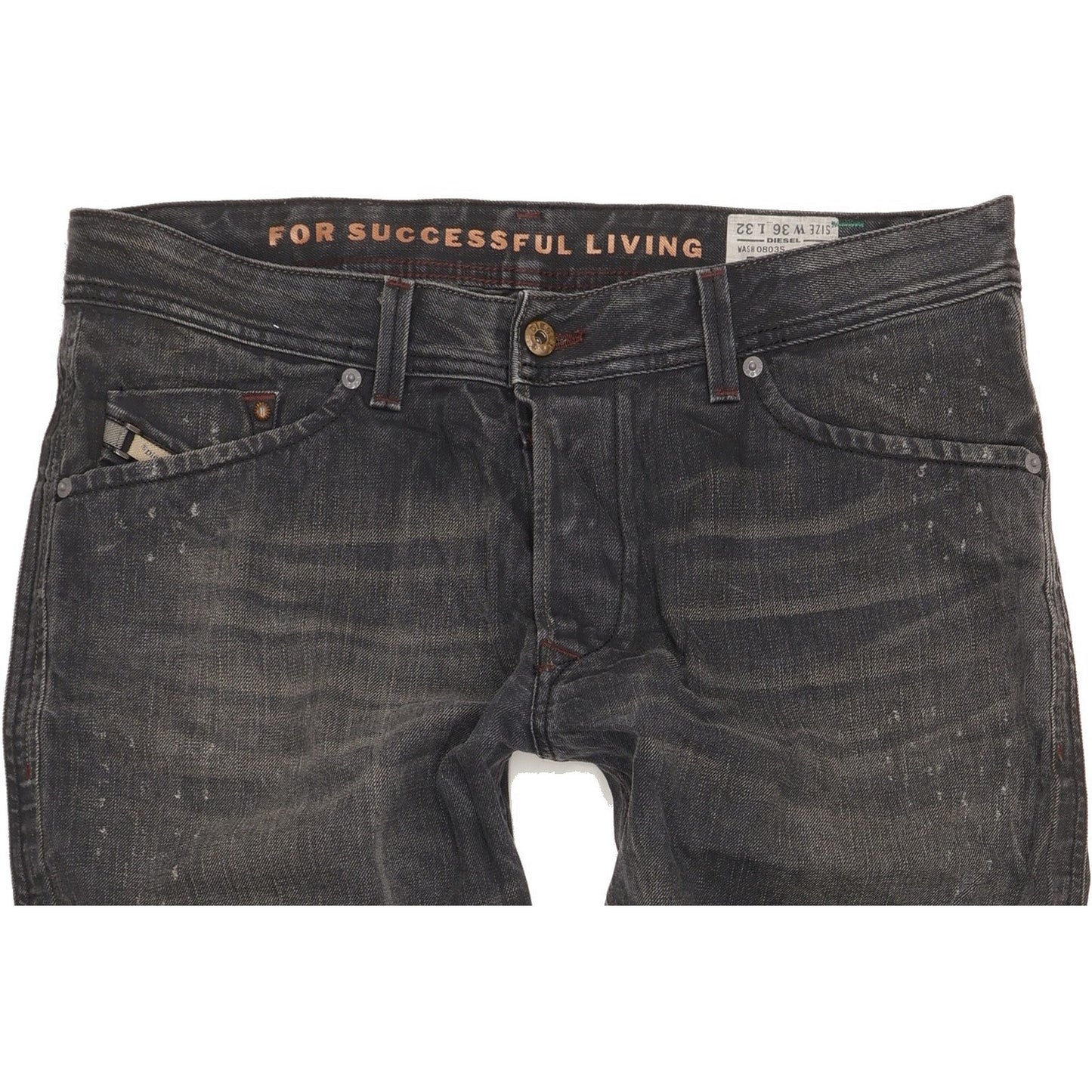 Diesel Darron Men Black Tapered Slim Jeans W36 L32