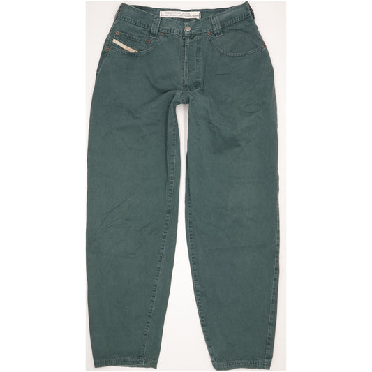 Diesel Saddle Baggy Men Green Tapered Relaxed Jeans W33 L33