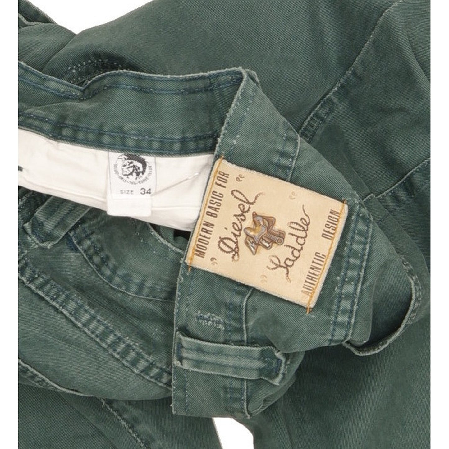 Diesel Saddle Baggy Men Green Tapered Relaxed Jeans W33 L33