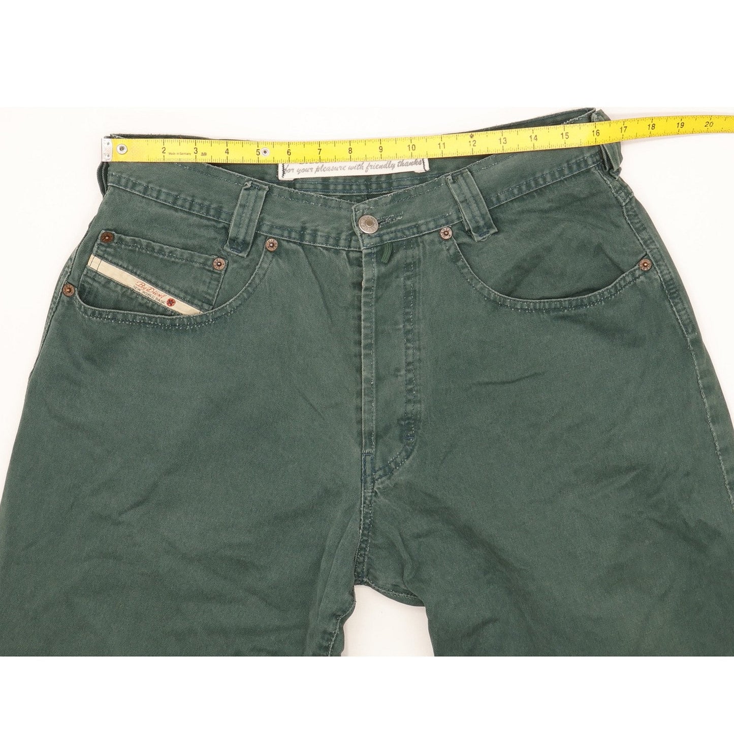 Diesel Saddle Baggy Men Green Tapered Relaxed Jeans W33 L33