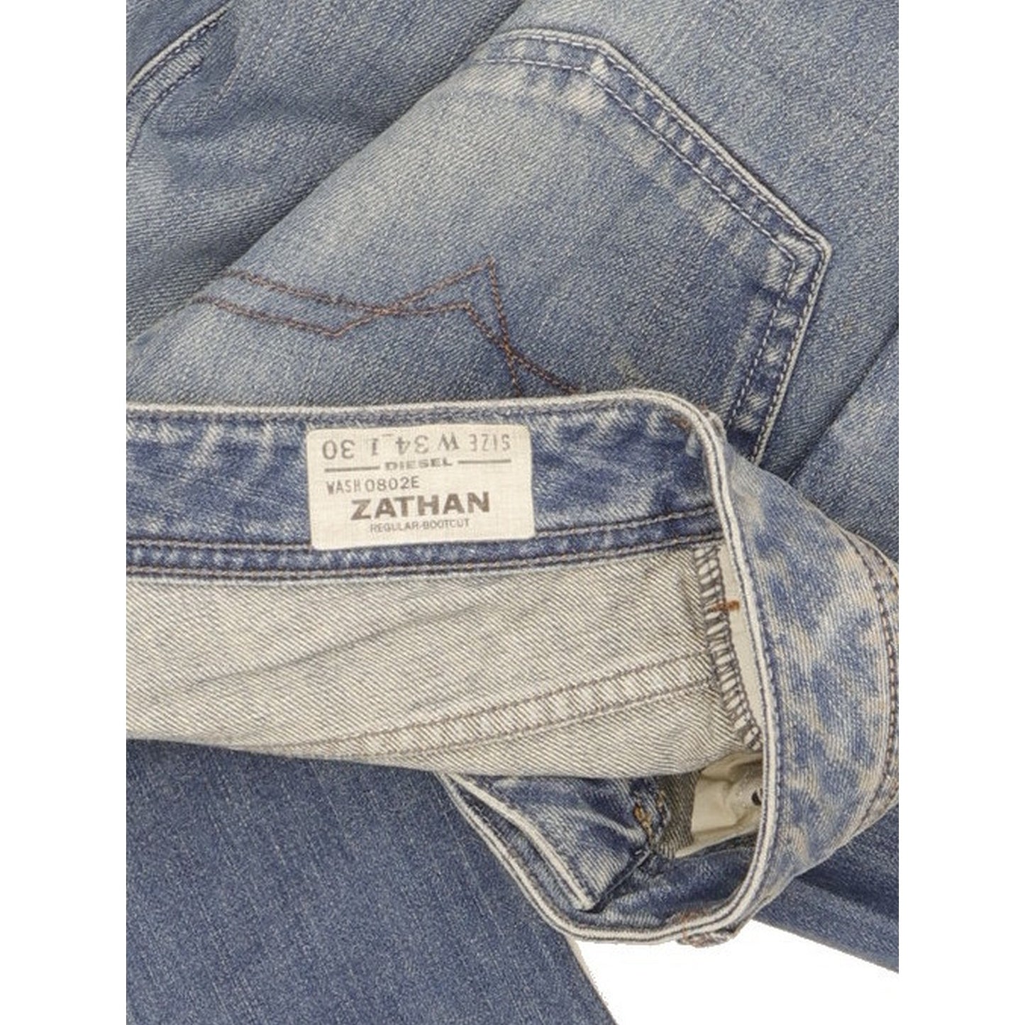 Diesel Zathan Men Blue Bootcut Regular Jeans W34 L30