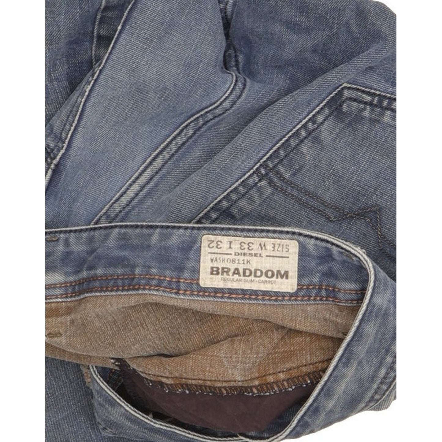 Diesel Braddom Men Blue Tapered Slim Jeans W33 L31