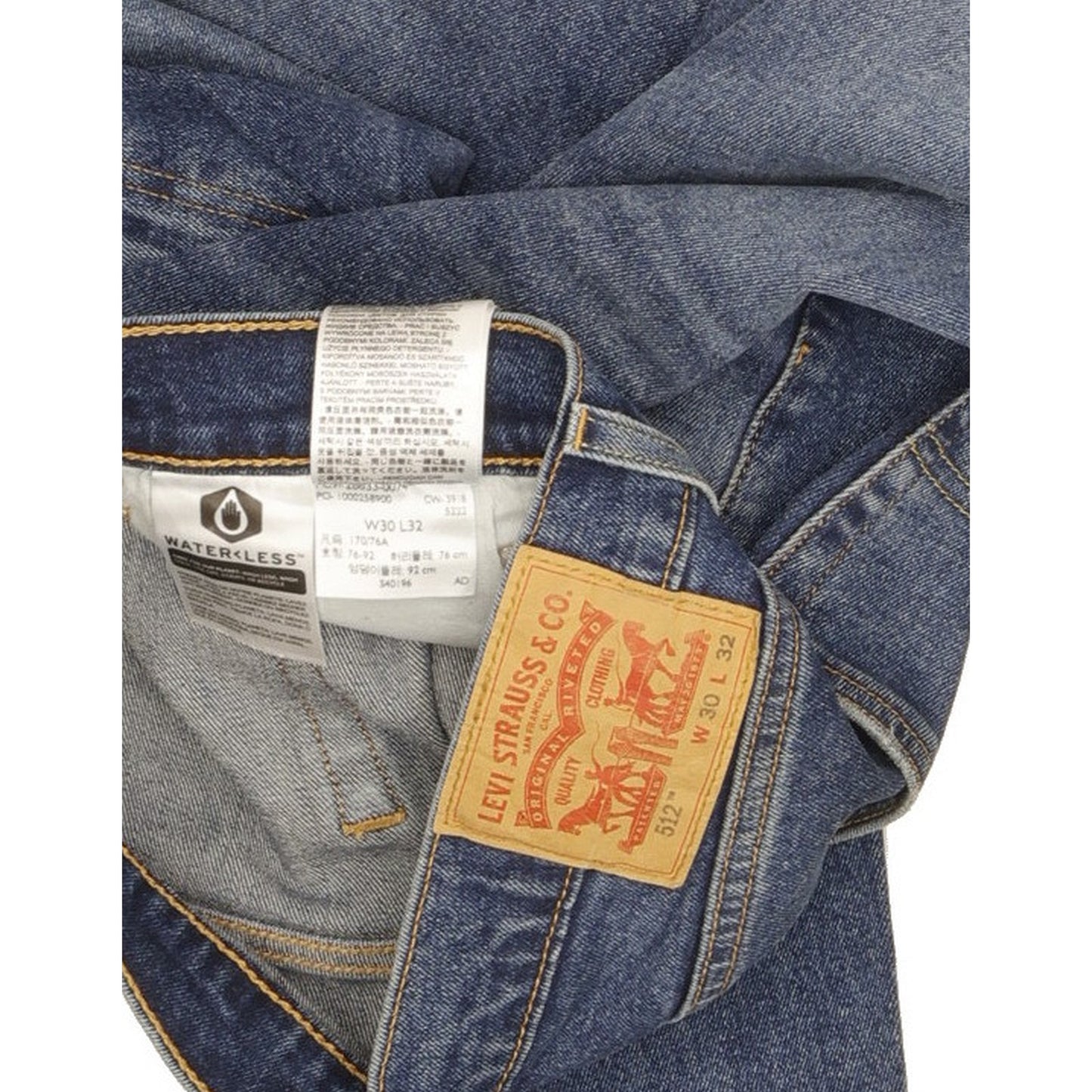 Levi's 512 Men Blue Tapered Slim Stretch Jeans W30 L30