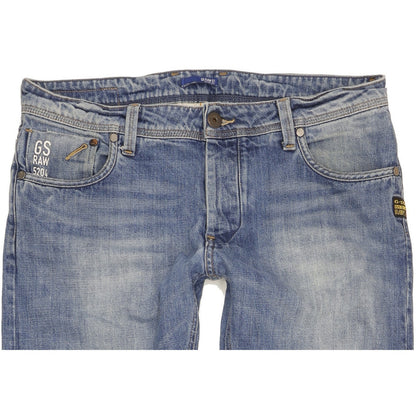 G-Star Attacc Men Blue Straight Regular Jeans W34 L32