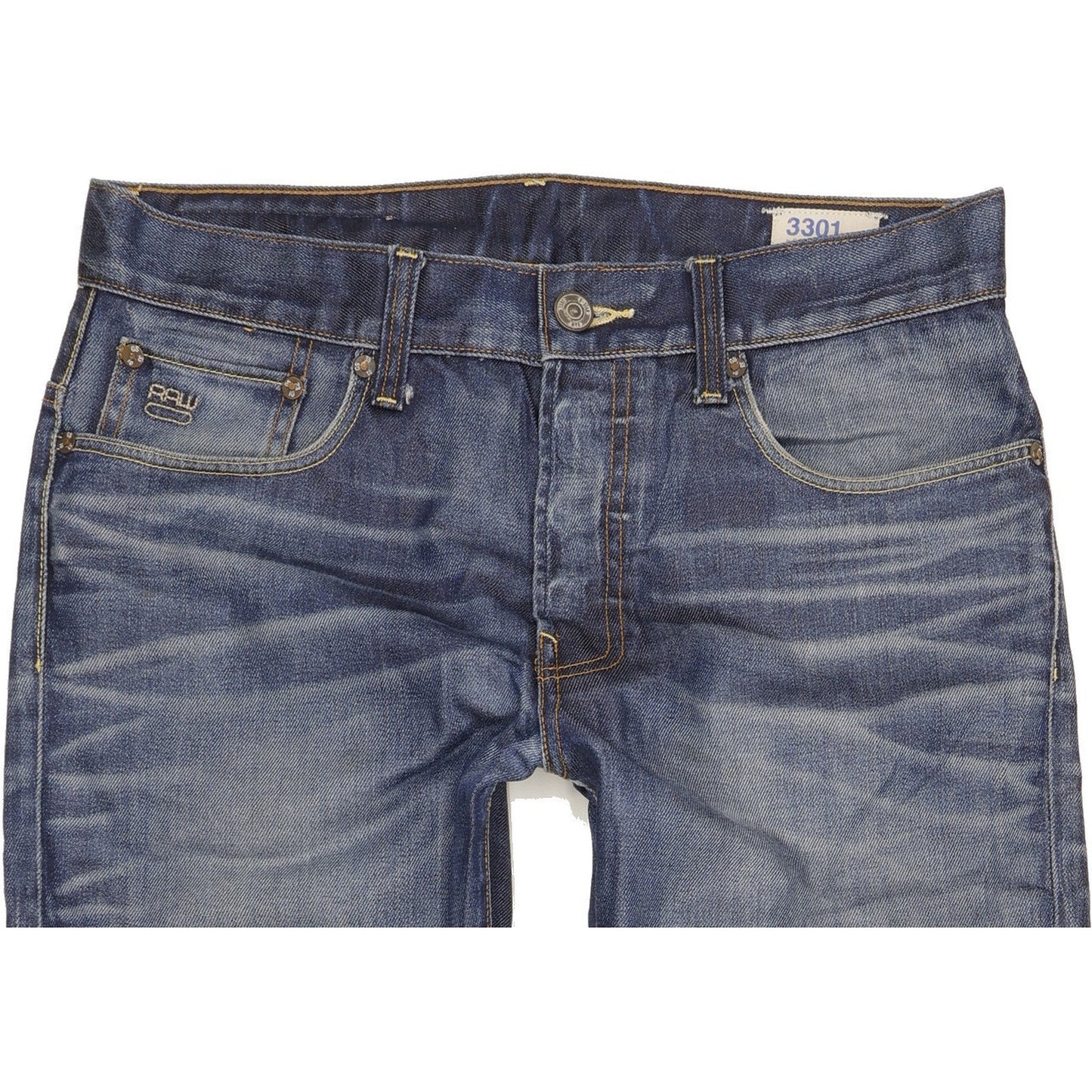 G-Star 3301 Men Blue Straight Regular Jeans W33 L31