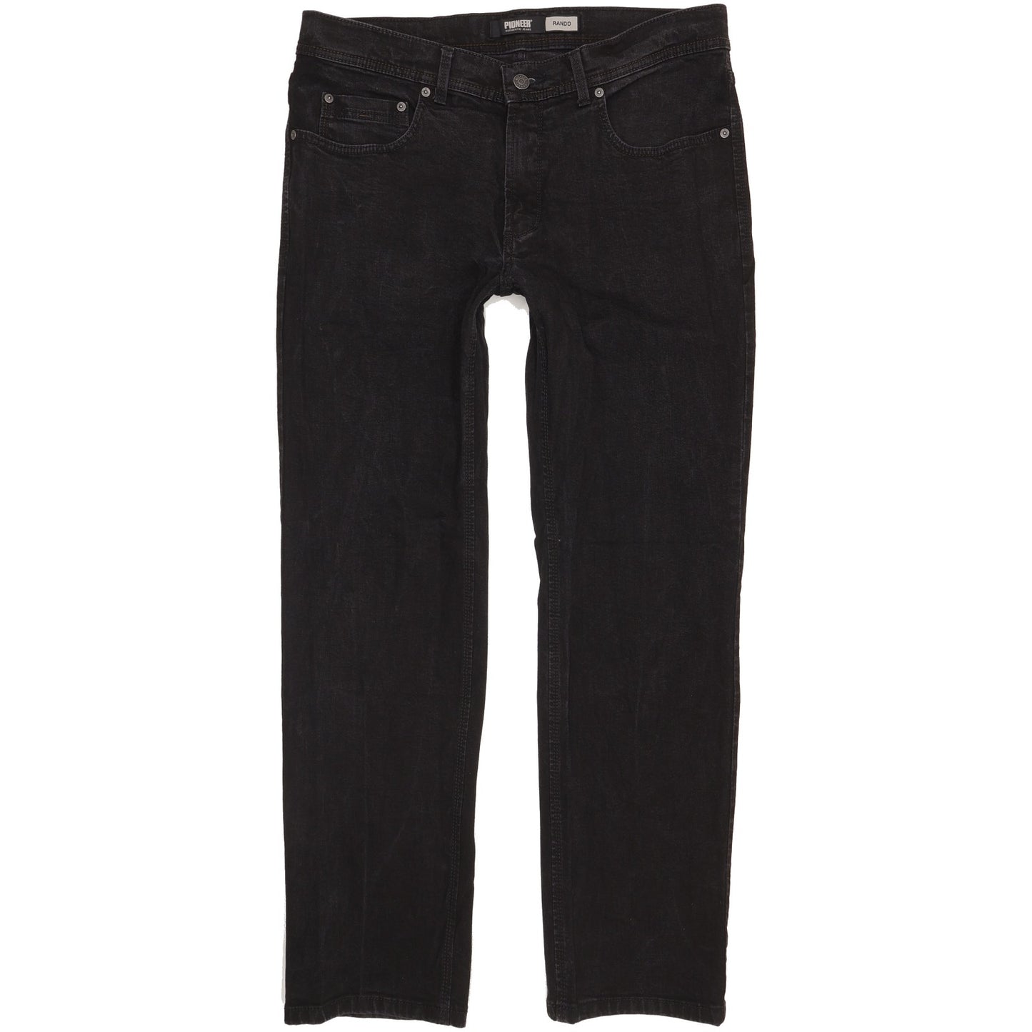 Pioneer Rando Men Black Straight Regular Stretch Jeans W36 L30
