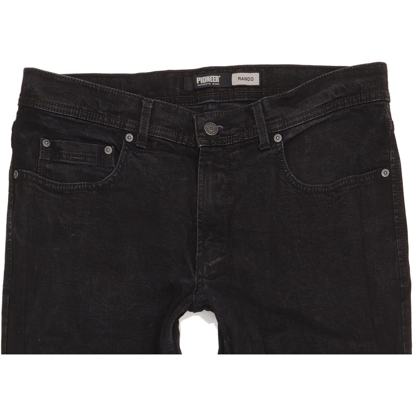 Pioneer Rando Men Black Straight Regular Stretch Jeans W36 L30
