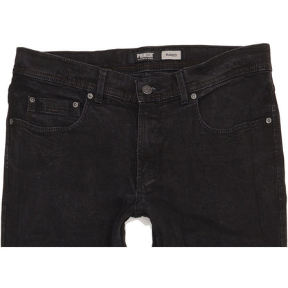 Pioneer Rando Men Black Straight Regular Stretch Jeans W36 L30