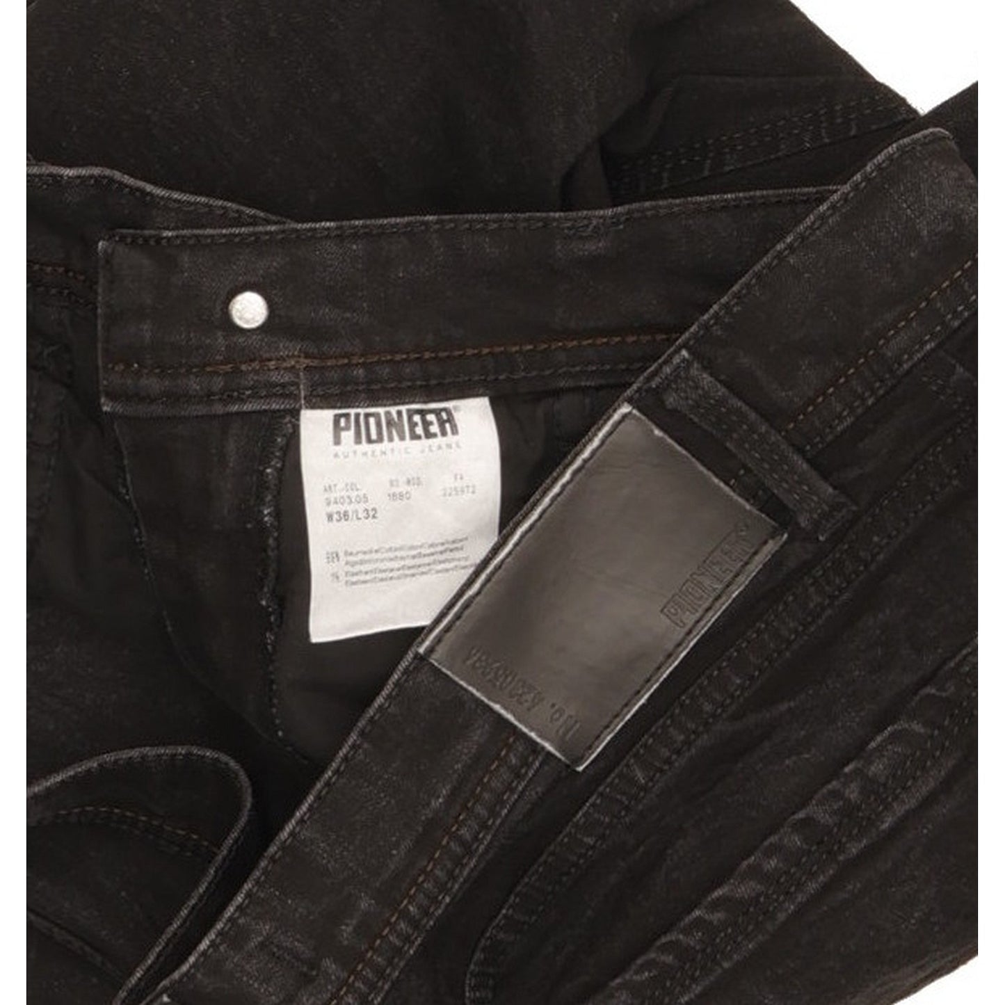 Pioneer Rando Men Black Straight Regular Stretch Jeans W36 L30