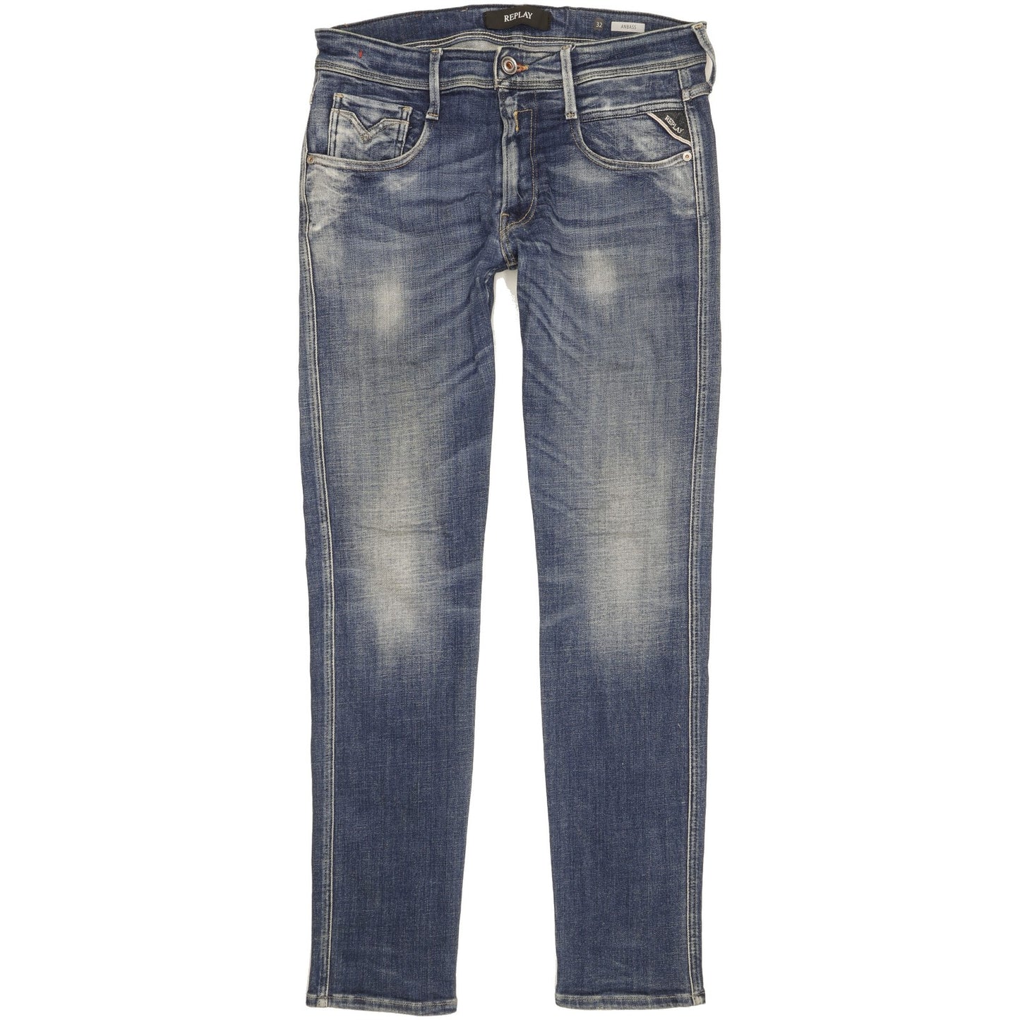 Replay Anbass Men Blue Skinny Slim Stretch Jeans W32 L32