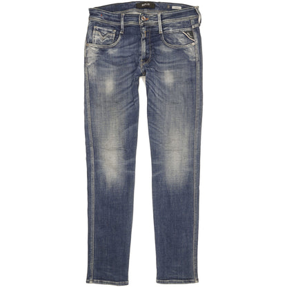 Replay Anbass Men Blue Skinny Slim Stretch Jeans W32 L32