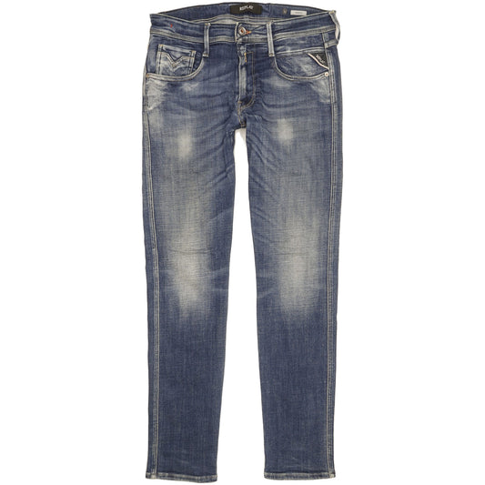 Replay Anbass Men Blue Skinny Slim Stretch Jeans W32 L32