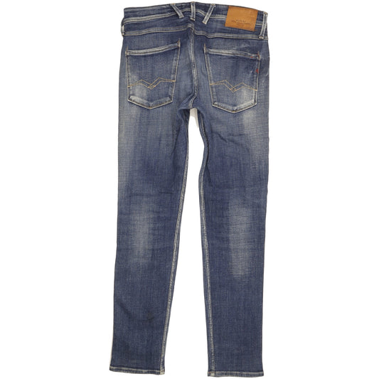 Replay Anbass Men Blue Skinny Slim Stretch Jeans W32 L32