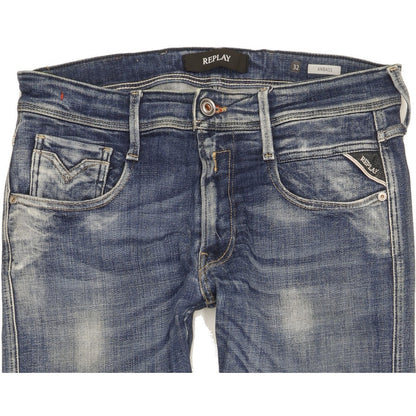 Replay Anbass Men Blue Skinny Slim Stretch Jeans W32 L32