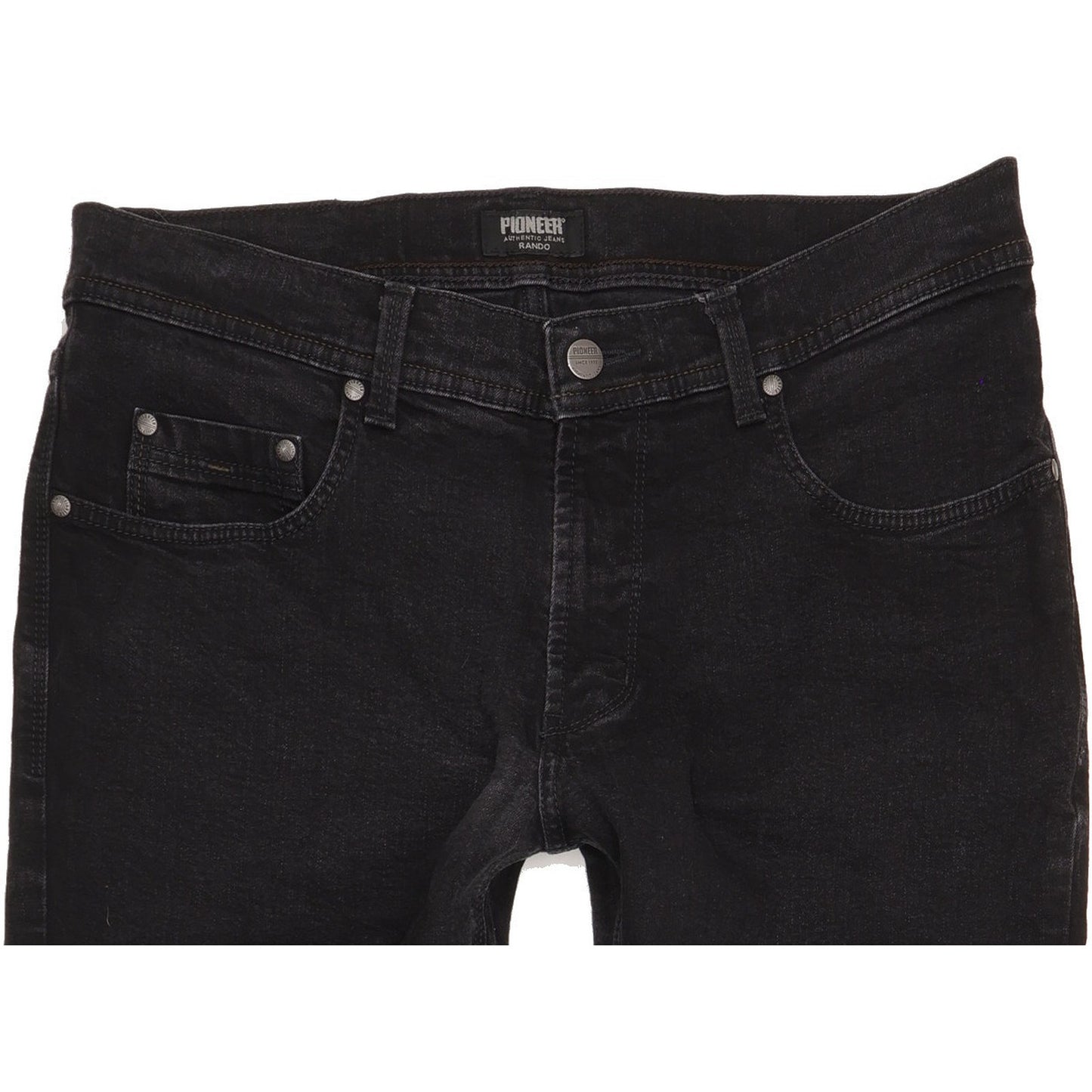 Pioneer Rando Men Black Straight Regular Stretch Jeans W32 L28