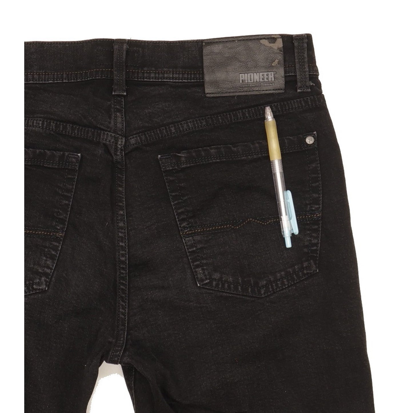 Pioneer Rando Men Black Straight Regular Stretch Jeans W32 L28