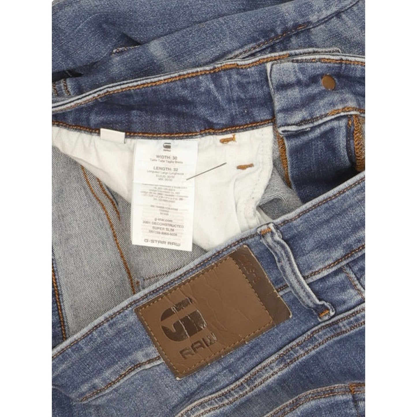 G-Star 3301 Deconstructed Men Blue Skinny Slim Stretch Jeans W30 L32