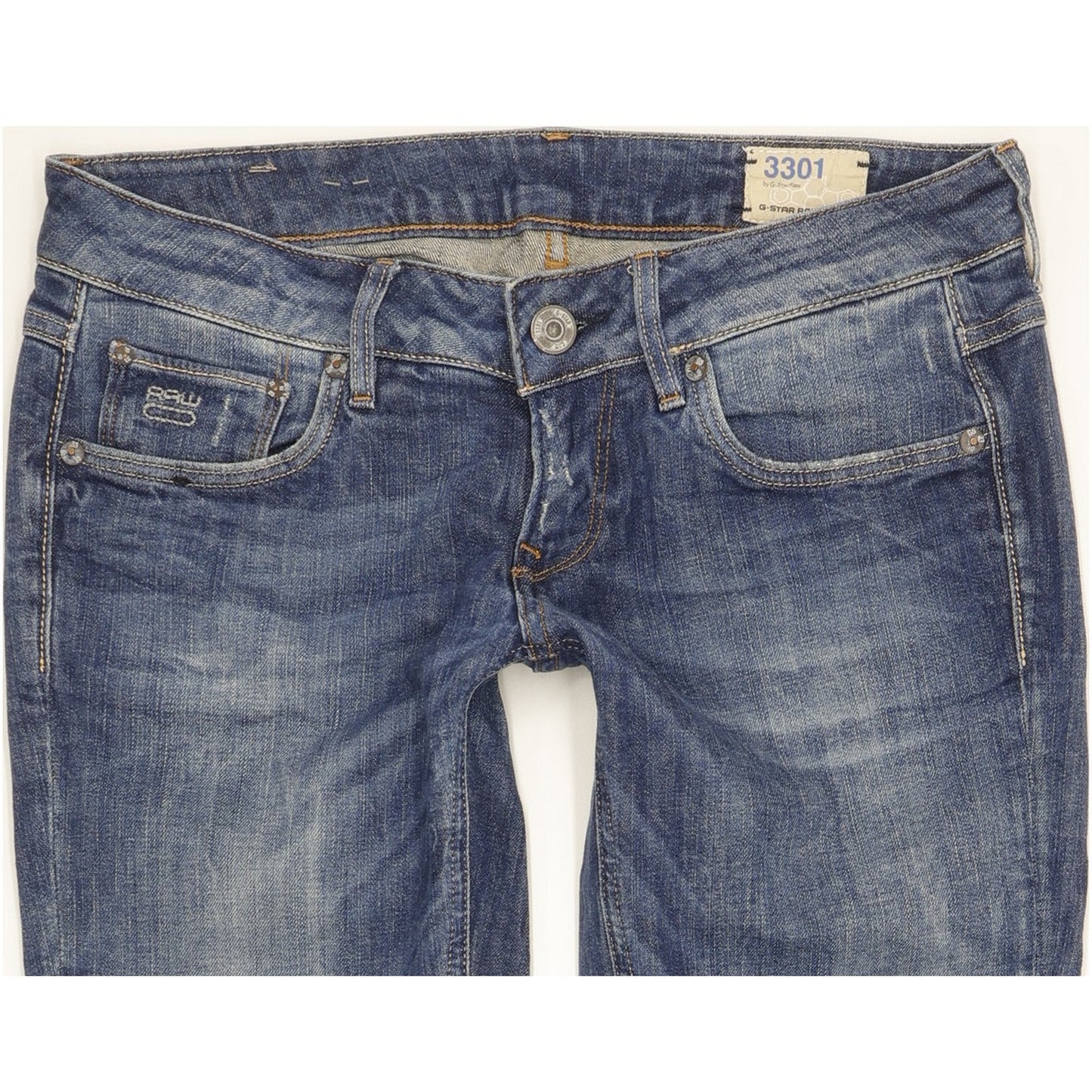 G-Star 3301 Women Blue Straight Slim Stretch Jeans W29 L31