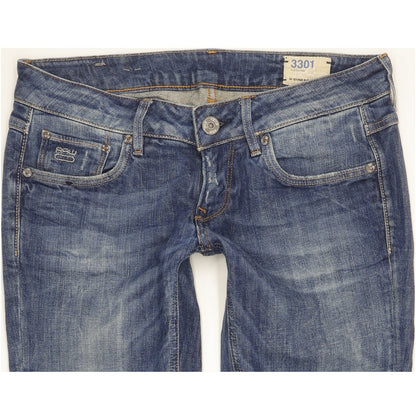 G-Star 3301 Women Blue Straight Slim Stretch Jeans W29 L31