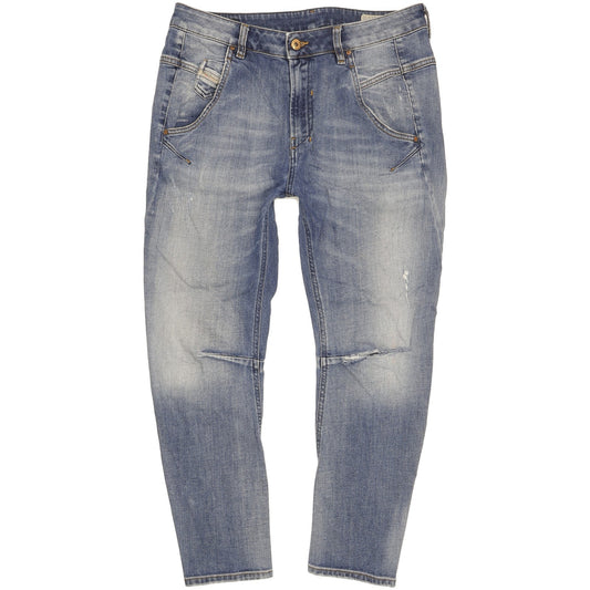Diesel Fayza Blue Tapered Relaxed Boyfriend Stretch Jeans High Waisted W29 L32