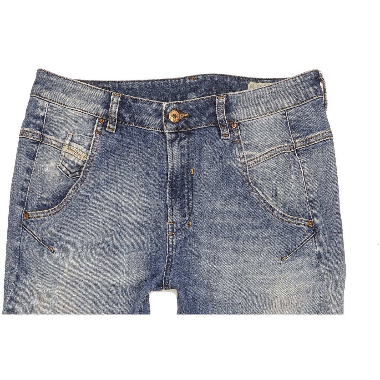 Diesel Fayza Blue Tapered Relaxed Boyfriend Stretch Jeans High Waisted W29 L32